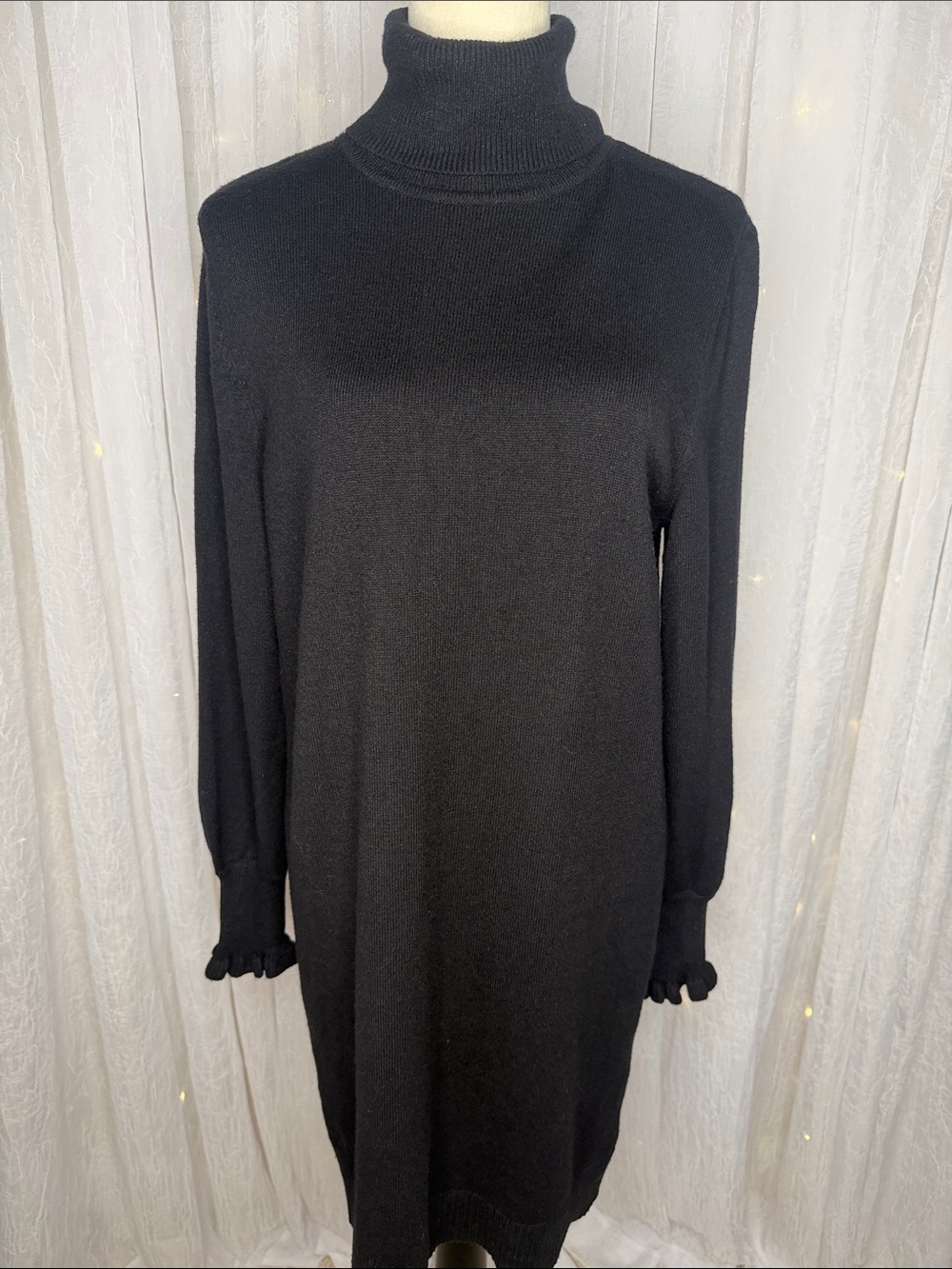 LC Lauren Conrad Black Long Sleeve Turtleneck Sweater Dress NWOT